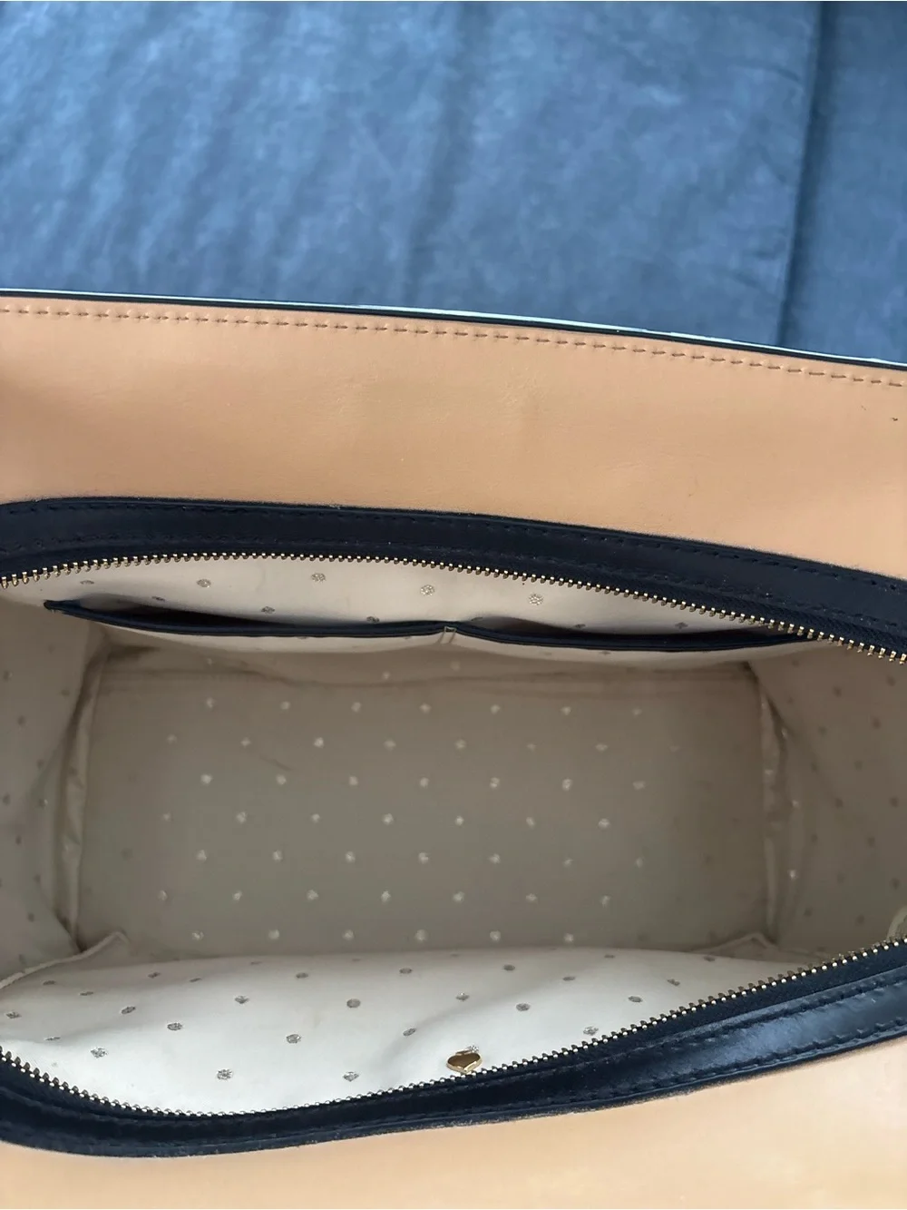 kate spade Large 2 Park Avenue Beau Bag in tan and black